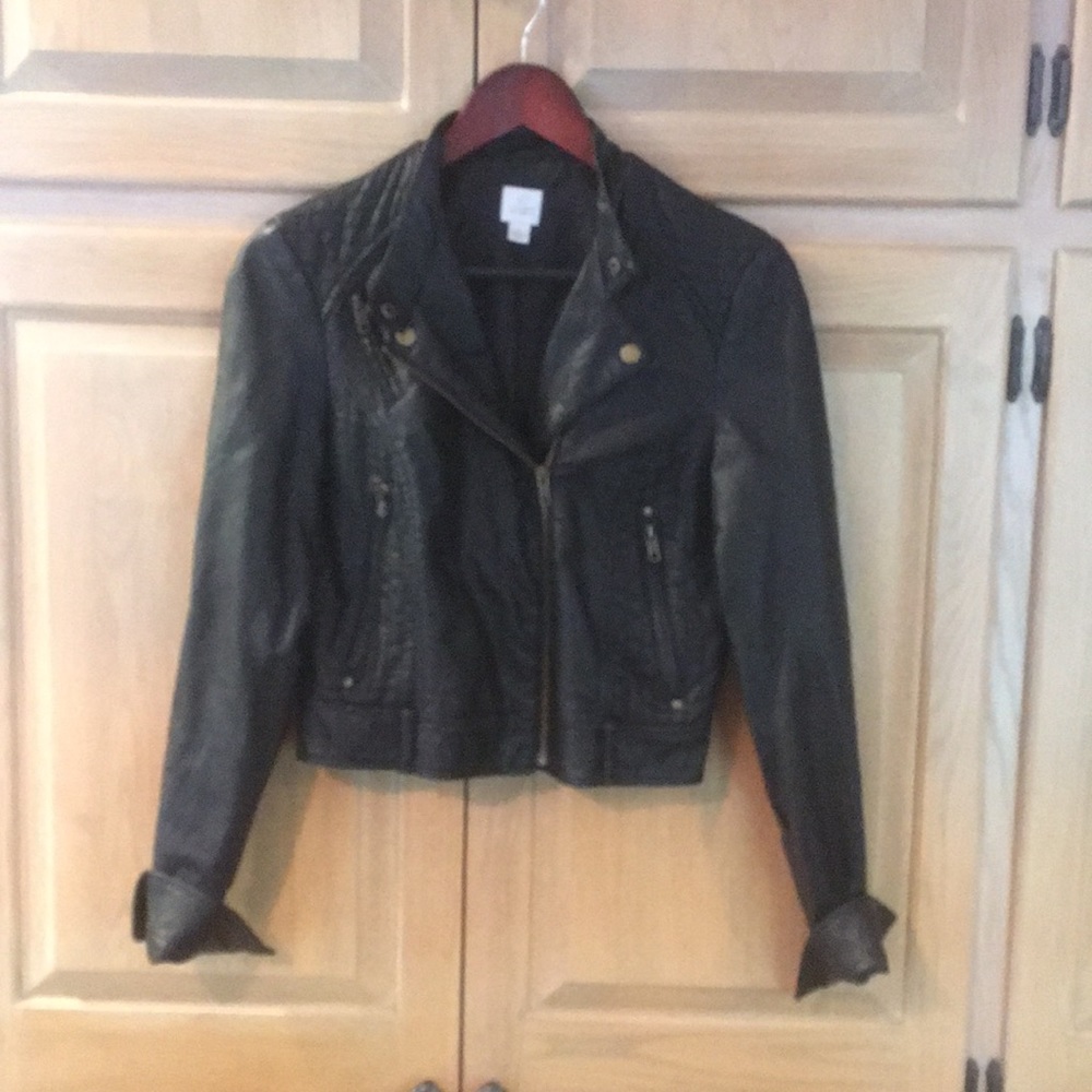Black faux Leather Moto jacket